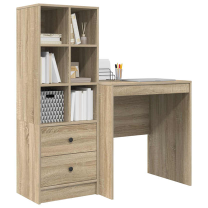 vidaXL Desk with Drawer with Shelf with Storage 2 pcs Sonoma Oak