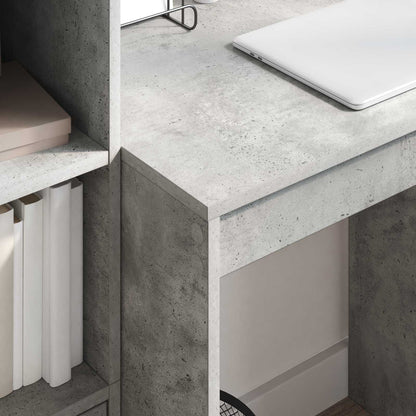 vidaXL Desk with Drawer with Shelf with Storage 2 pcs Concrete Grey