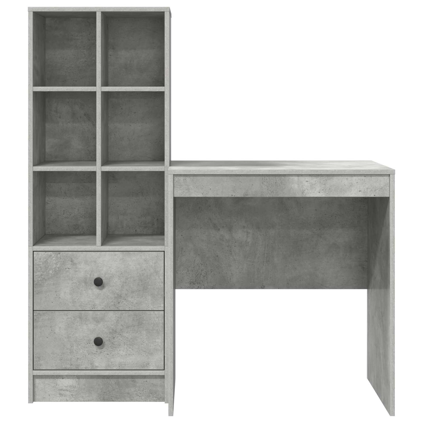 vidaXL Desk with Drawer with Shelf with Storage 2 pcs Concrete Grey