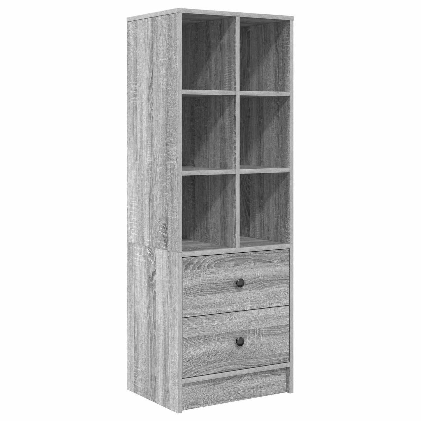 vidaXL Desk with Drawer with Shelf with Storage 2 pcs Grey Sonoma