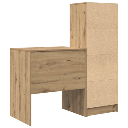 vidaXL Desk with Drawer with Shelf with Storage 2 pcs Artisan Oak