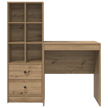 vidaXL Desk with Drawer with Shelf with Storage 2 pcs Artisan Oak