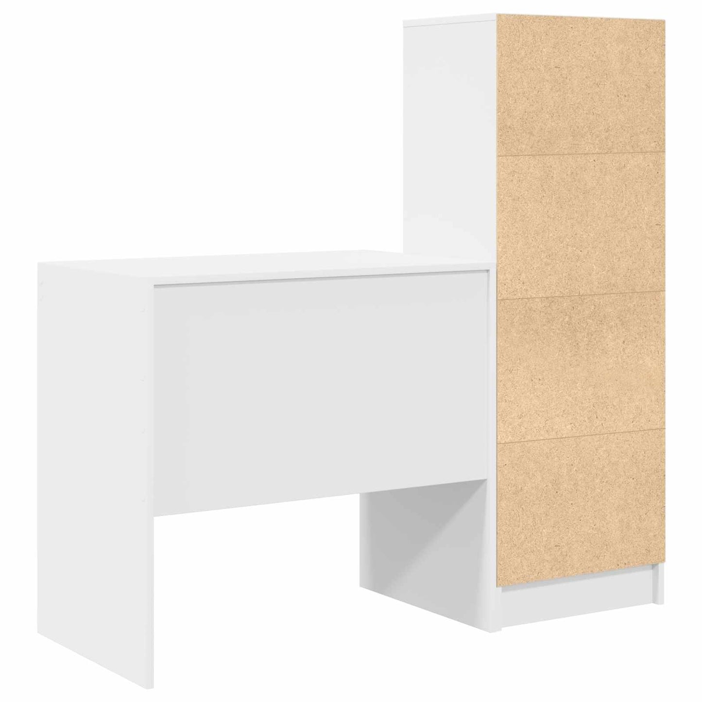 vidaXL Desk with Drawer with Shelf with Storage 2 pcs White