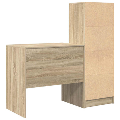 vidaXL Desk with Drawer with Shelf with Storage 2 pcs Sonoma Oak