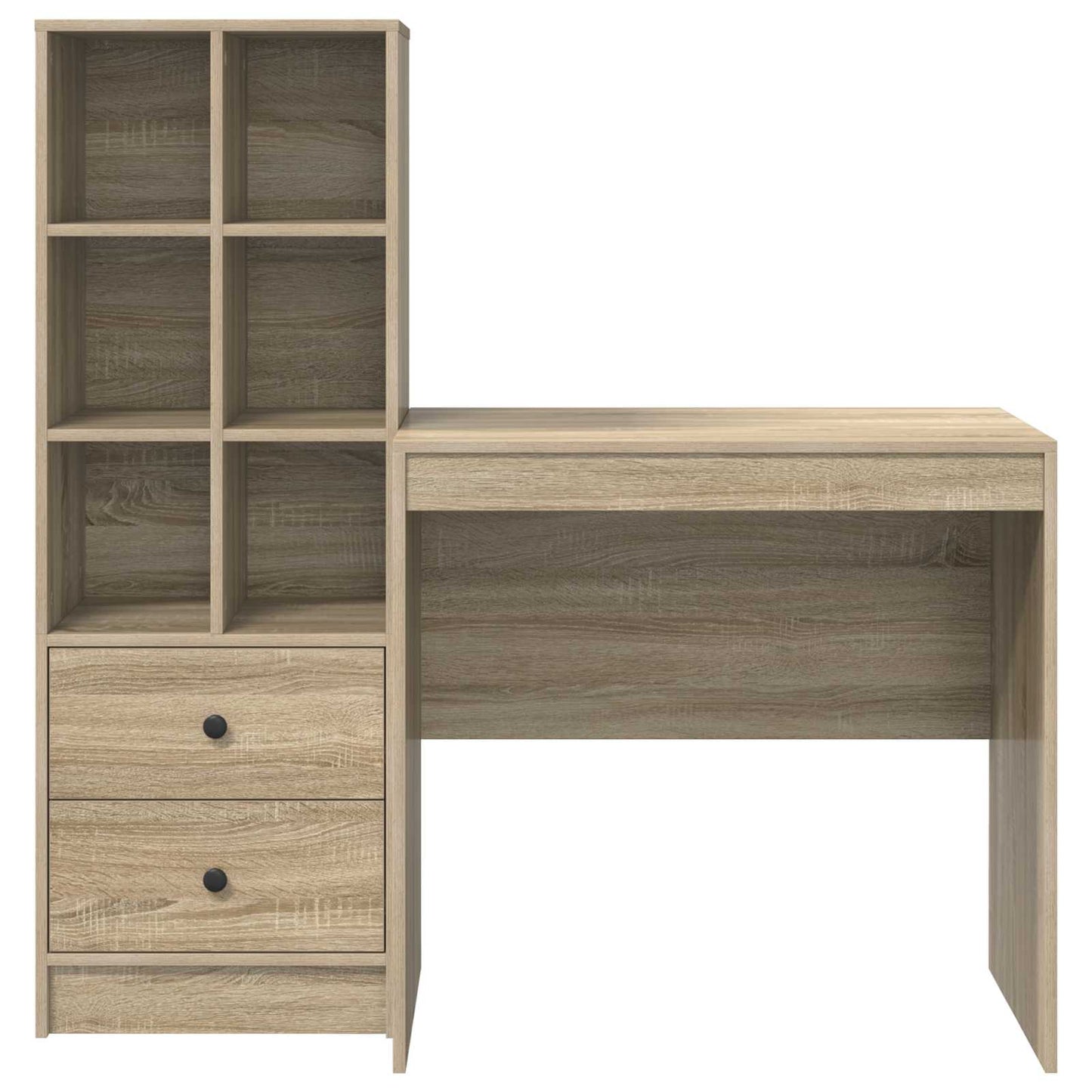 vidaXL Desk with Drawer with Shelf with Storage 2 pcs Sonoma Oak