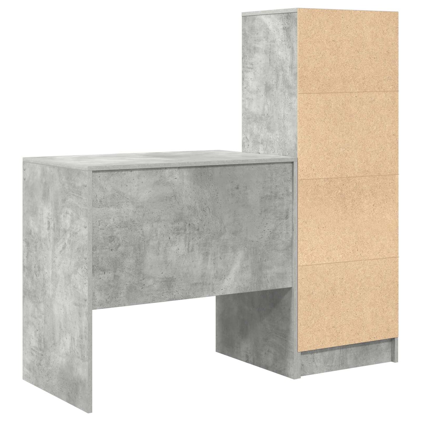 vidaXL Desk with Drawer with Shelf with Storage 2 pcs Concrete Grey