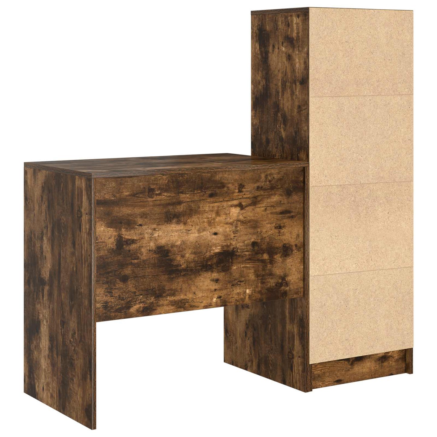 vidaXL Desk with Drawer with Shelf with Storage 2 pcs Smoked Oak
