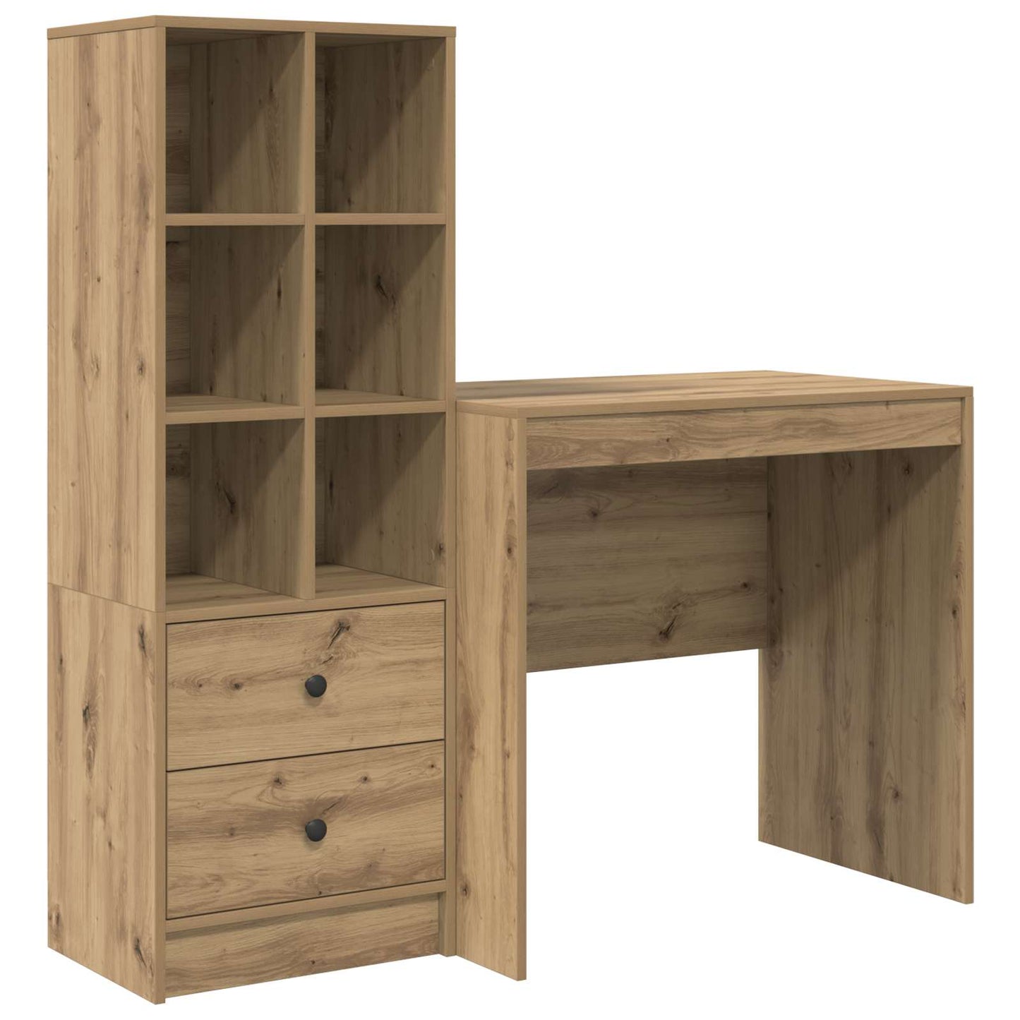vidaXL Desk with Drawer with Shelf with Storage 2 pcs Artisan Oak