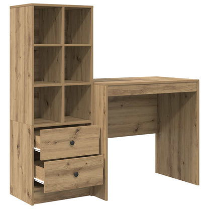 vidaXL Desk with Drawer with Shelf with Storage 2 pcs Artisan Oak