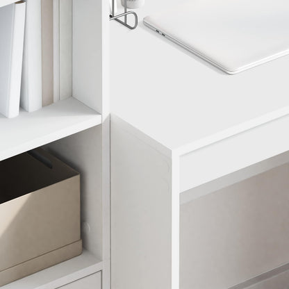 vidaXL Desk with Drawer with Shelf with Storage 2 pcs White