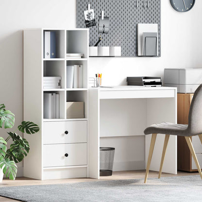 vidaXL Desk with Drawer with Shelf with Storage 2 pcs White