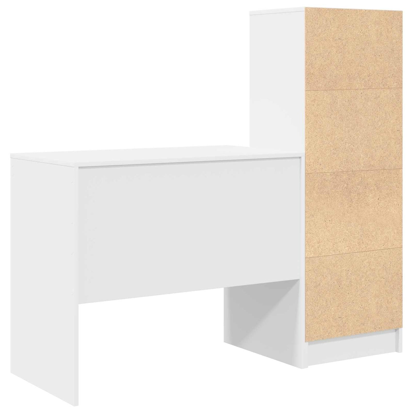 vidaXL Desk with Drawer with Shelf with Storage 2 pcs White