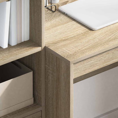 vidaXL Desk with Drawer with Shelf with Storage 2 pcs Sonoma Oak