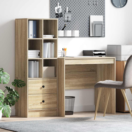 vidaXL Desk with Drawer with Shelf with Storage 2 pcs Sonoma Oak
