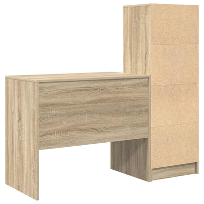 vidaXL Desk with Drawer with Shelf with Storage 2 pcs Sonoma Oak