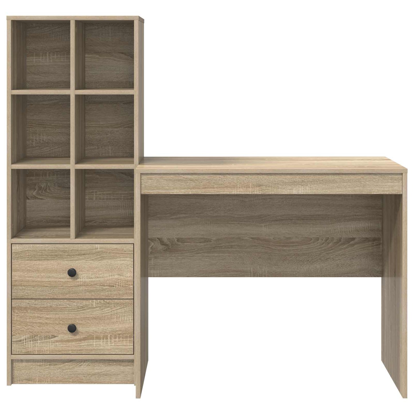 vidaXL Desk with Drawer with Shelf with Storage 2 pcs Sonoma Oak