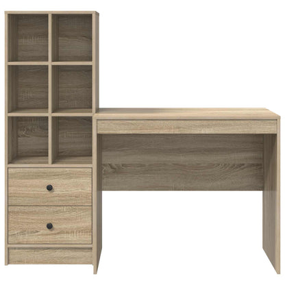 vidaXL Desk with Drawer with Shelf with Storage 2 pcs Sonoma Oak