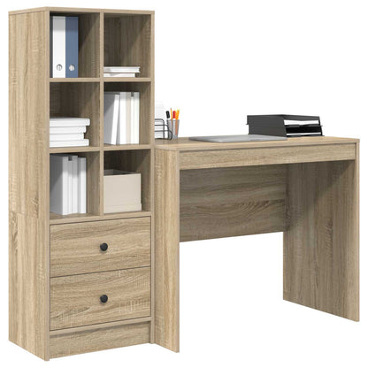 vidaXL Desk with Drawer with Shelf with Storage 2 pcs Sonoma Oak