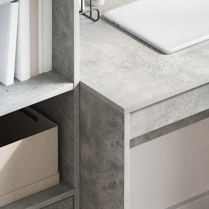 vidaXL Desk with Drawer with Shelf with Storage 2 pcs Concrete Grey
