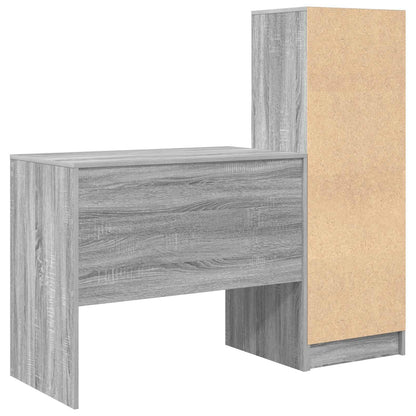 vidaXL Desk with Drawer with Shelf with Storage 2 pcs Grey Sonoma