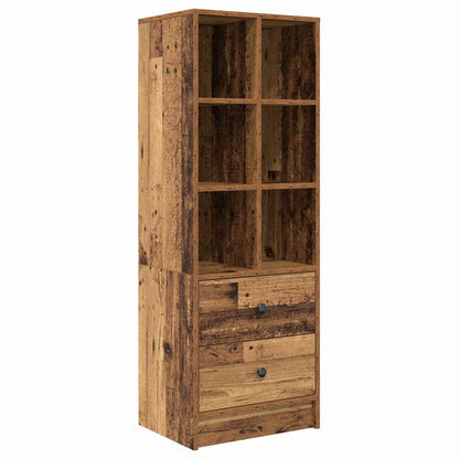 vidaXL Desk with Drawer with Shelf with Storage 2 pcs Old Wood