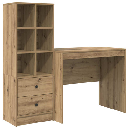 vidaXL Desk with Drawer with Shelf with Storage 2 pcs Artisan Oak