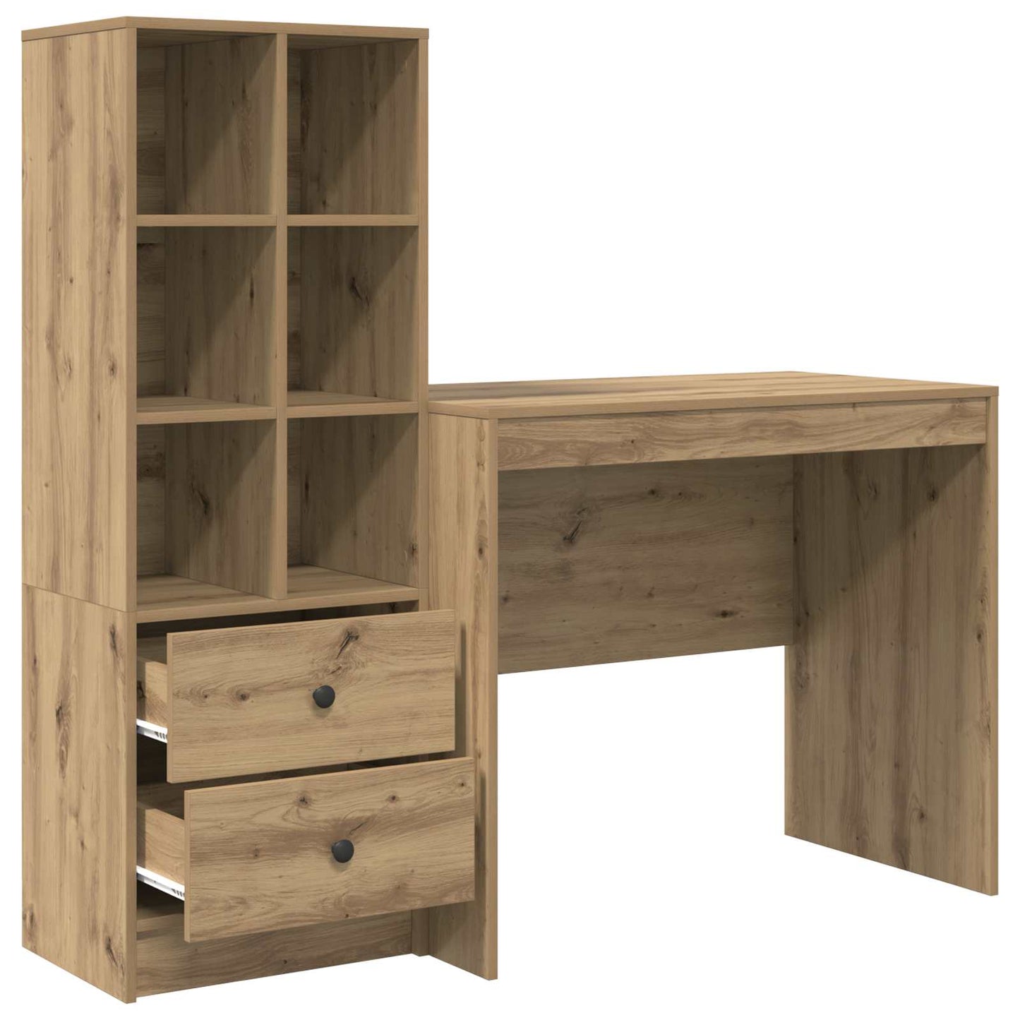 vidaXL Desk with Drawer with Shelf with Storage 2 pcs Artisan Oak
