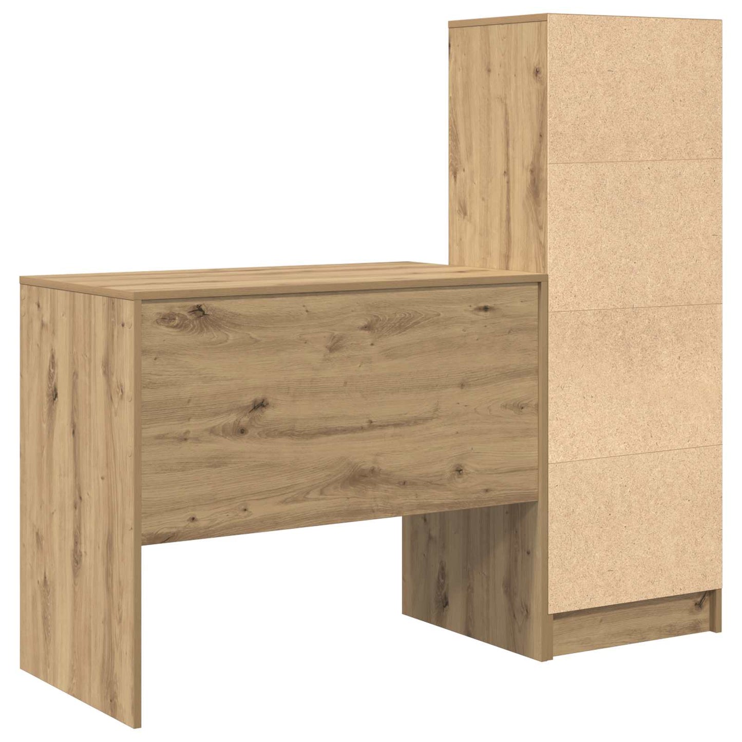 vidaXL Desk with Drawer with Shelf with Storage 2 pcs Artisan Oak