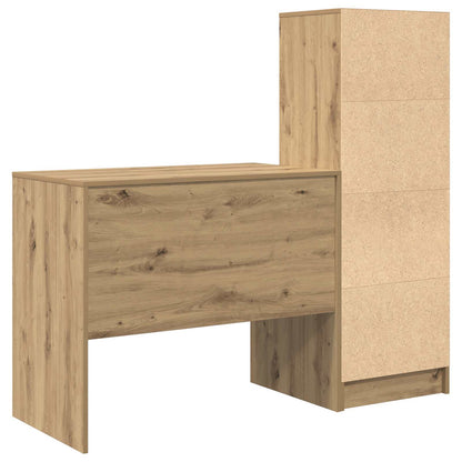 vidaXL Desk with Drawer with Shelf with Storage 2 pcs Artisan Oak