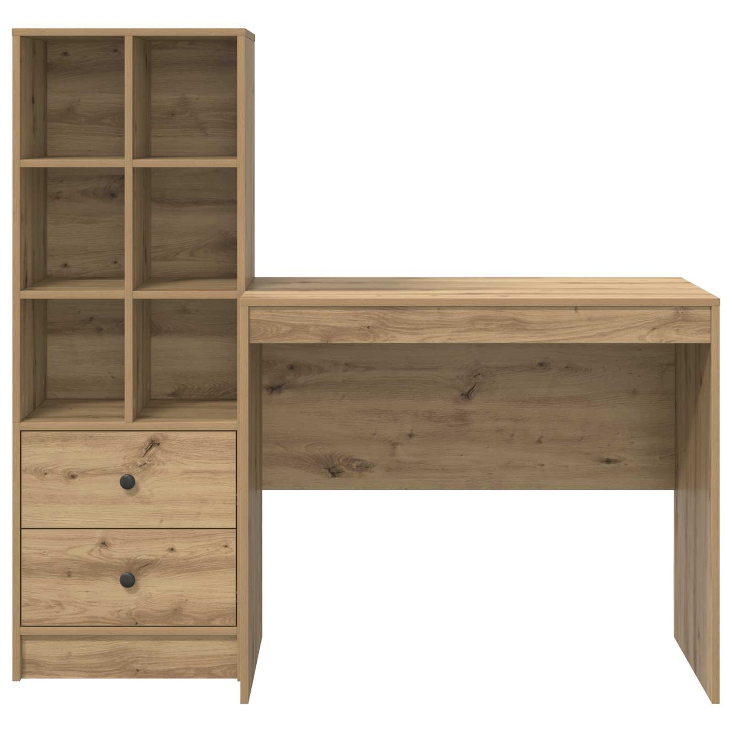 vidaXL Desk with Drawer with Shelf with Storage 2 pcs Artisan Oak