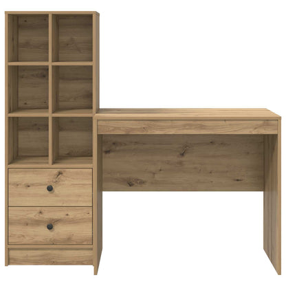 vidaXL Desk with Drawer with Shelf with Storage 2 pcs Artisan Oak