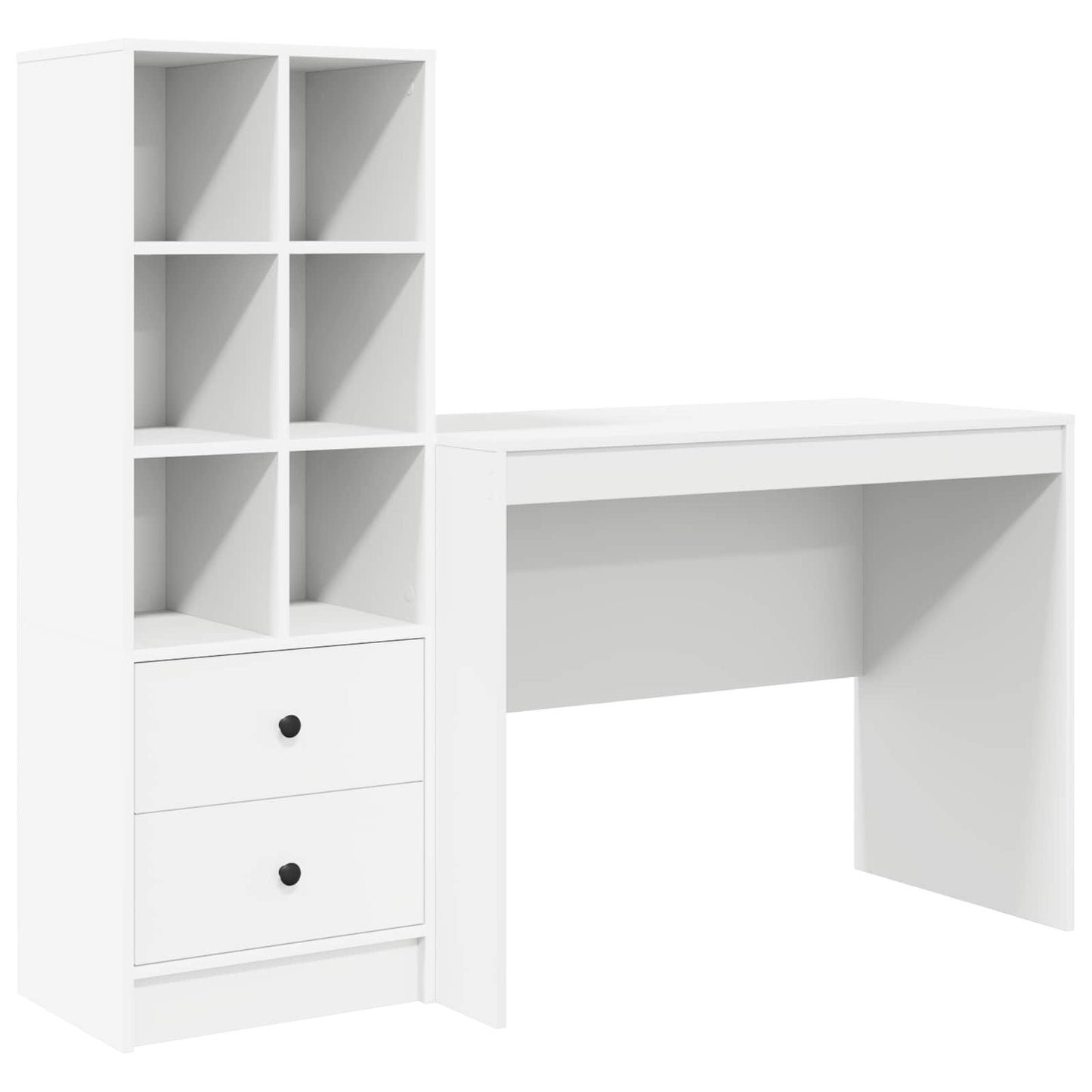 vidaXL Desk with Drawer 2 pcs White