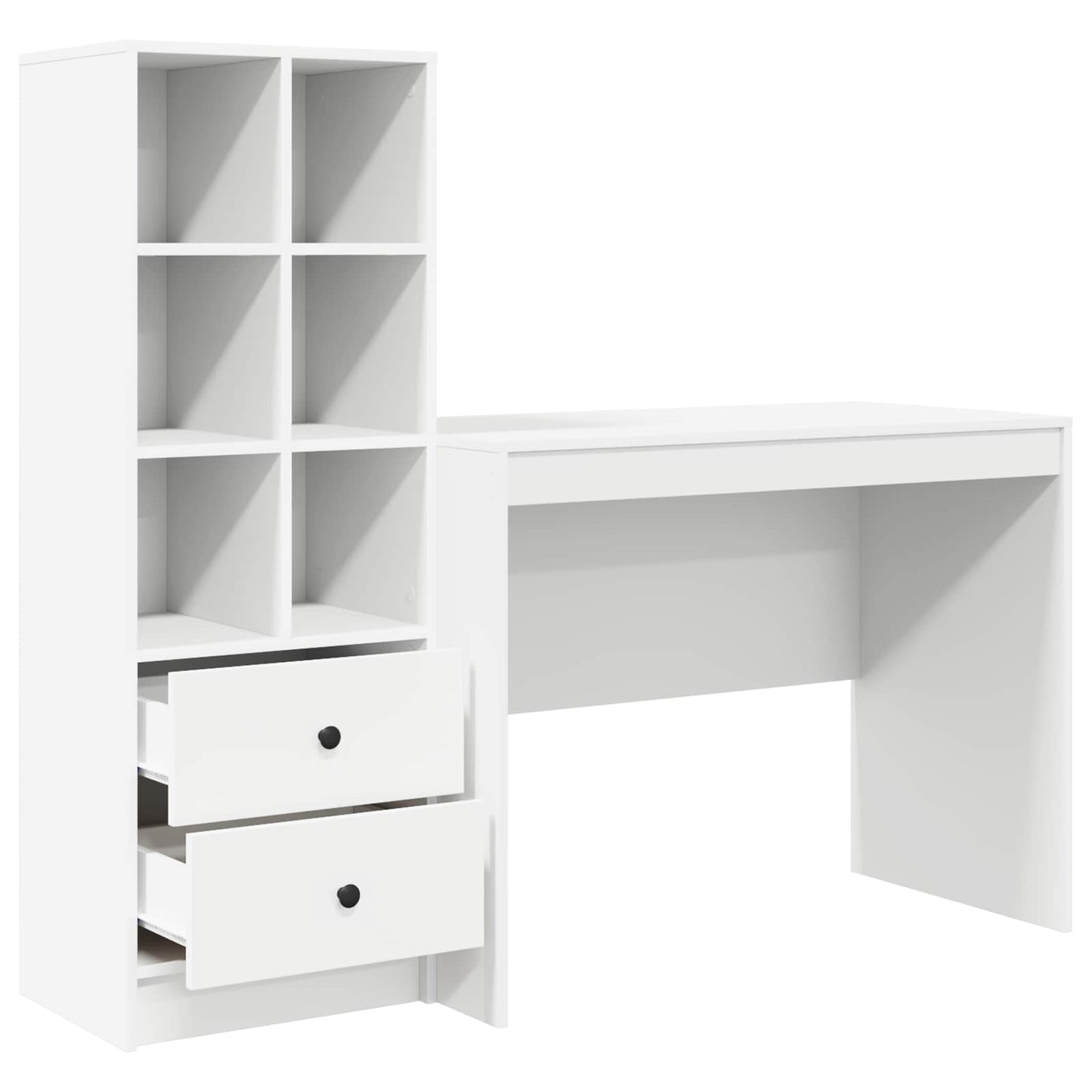 vidaXL Desk with Drawer 2 pcs White