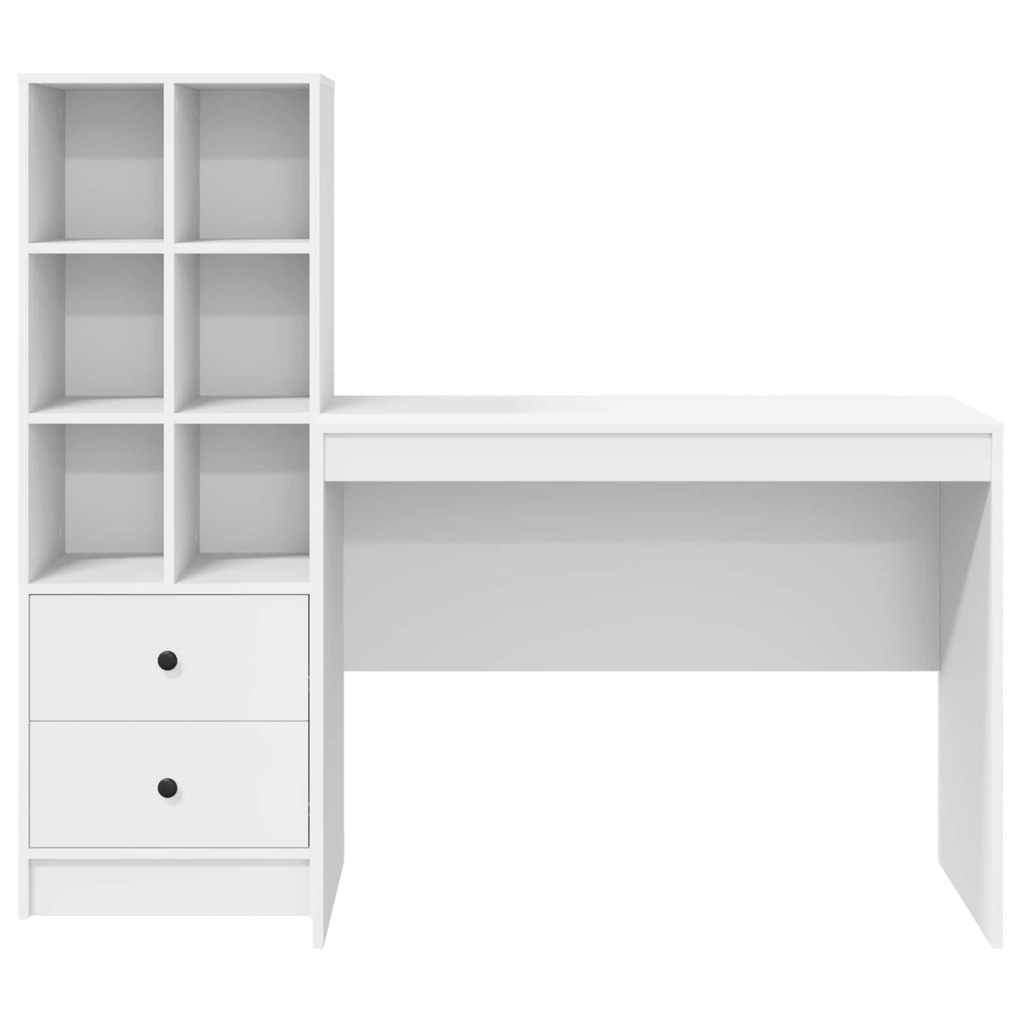 vidaXL Desk with Drawer 2 pcs White