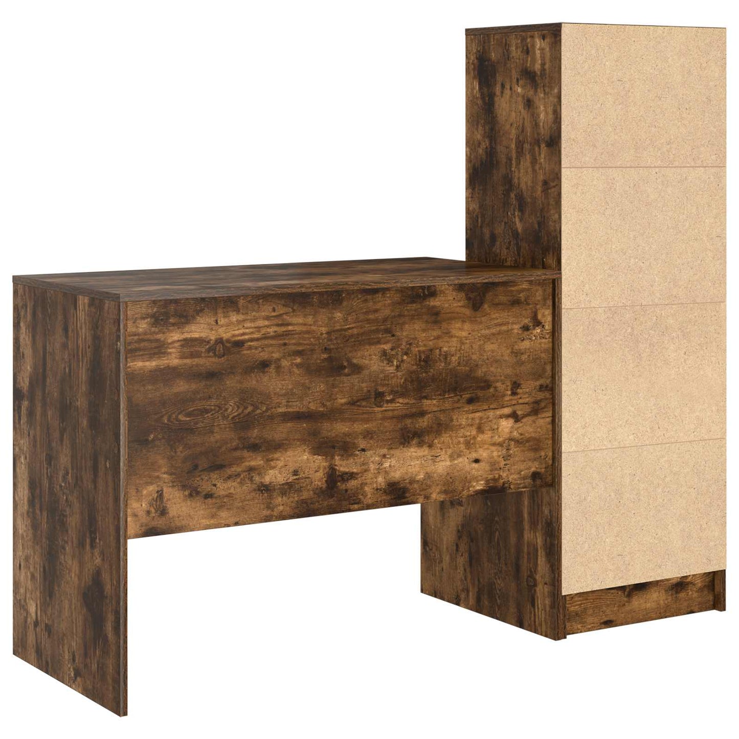 vidaXL Desk with Drawer 2 pcs Smoked Oak