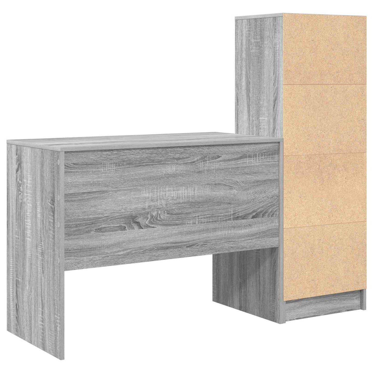 vidaXL Desk with Drawer 2 pcs Grey Sonoma