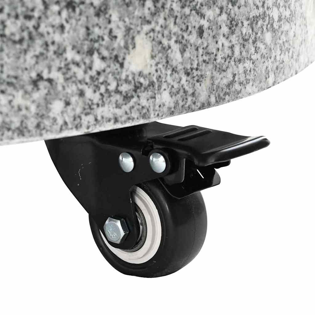 vidaXL Parasol Base 29.8kg Grey Granite and Stainless Steel Round
