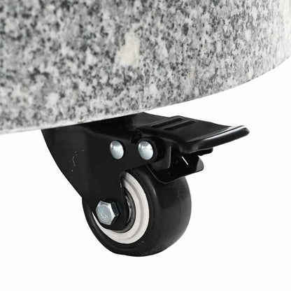 vidaXL Parasol Base 29.8kg Grey Granite and Stainless Steel Round