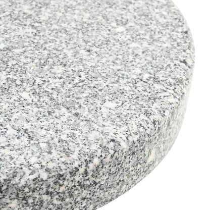 vidaXL Parasol Base 29.8kg Grey Granite and Stainless Steel Round