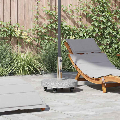 vidaXL Parasol Base 29.8kg Grey Granite and Stainless Steel Round