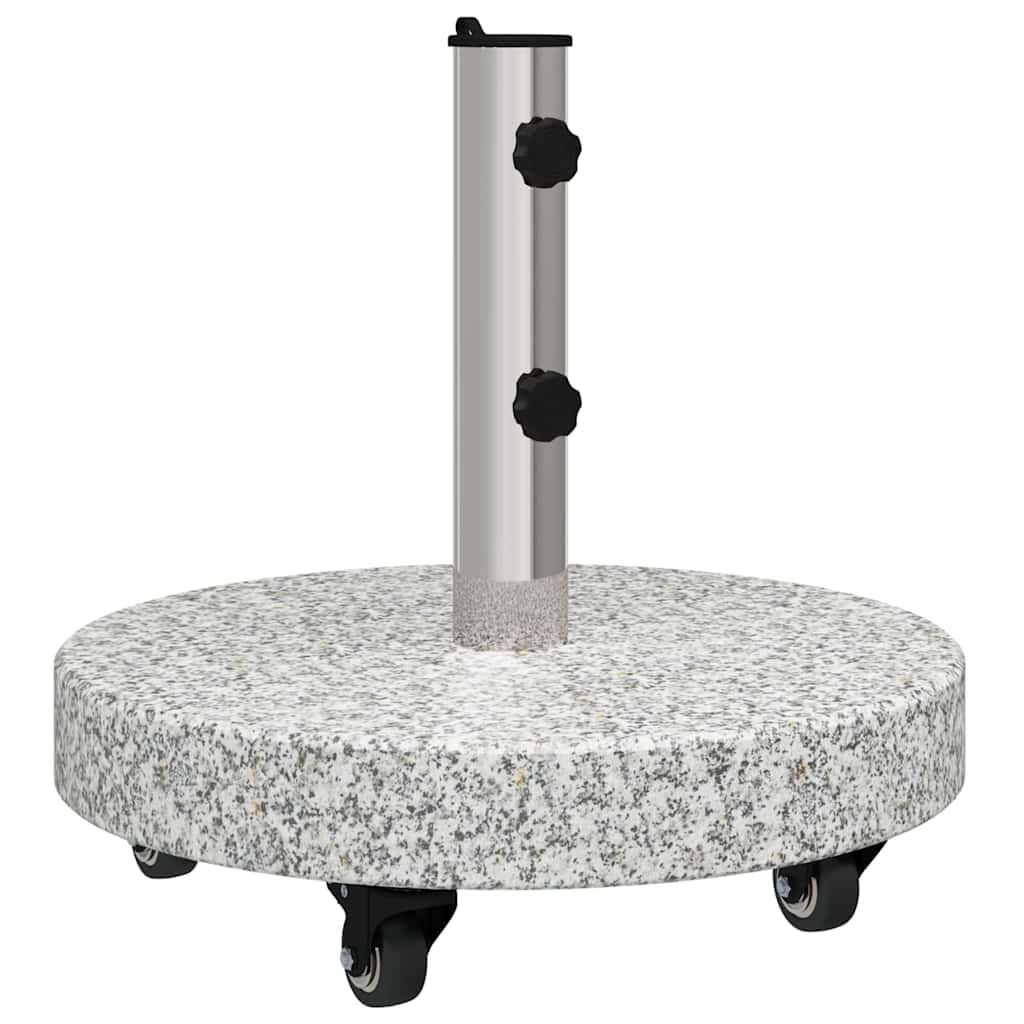 vidaXL Parasol Base 29.8kg Grey Granite and Stainless Steel Round