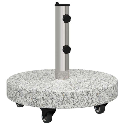 vidaXL Parasol Base 29.8kg Grey Granite and Stainless Steel Round