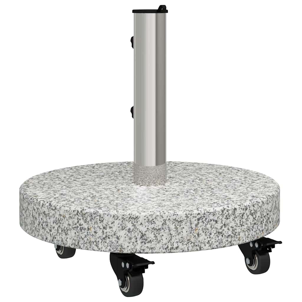 vidaXL Parasol Base 29.8kg Grey Granite and Stainless Steel Round