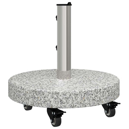 vidaXL Parasol Base 29.8kg Grey Granite and Stainless Steel Round