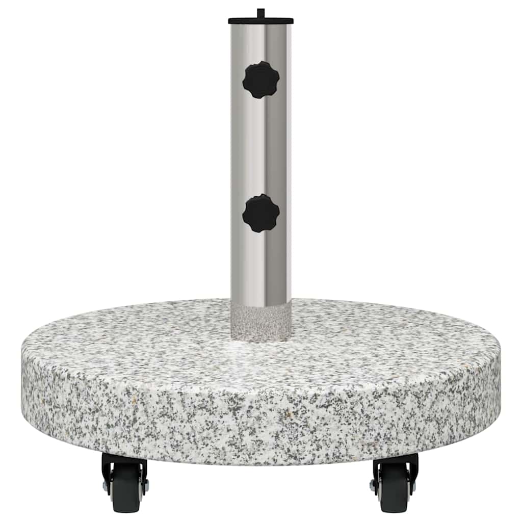 vidaXL Parasol Base 29.8kg Grey Granite and Stainless Steel Round