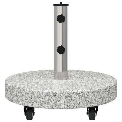 vidaXL Parasol Base 29.8kg Grey Granite and Stainless Steel Round