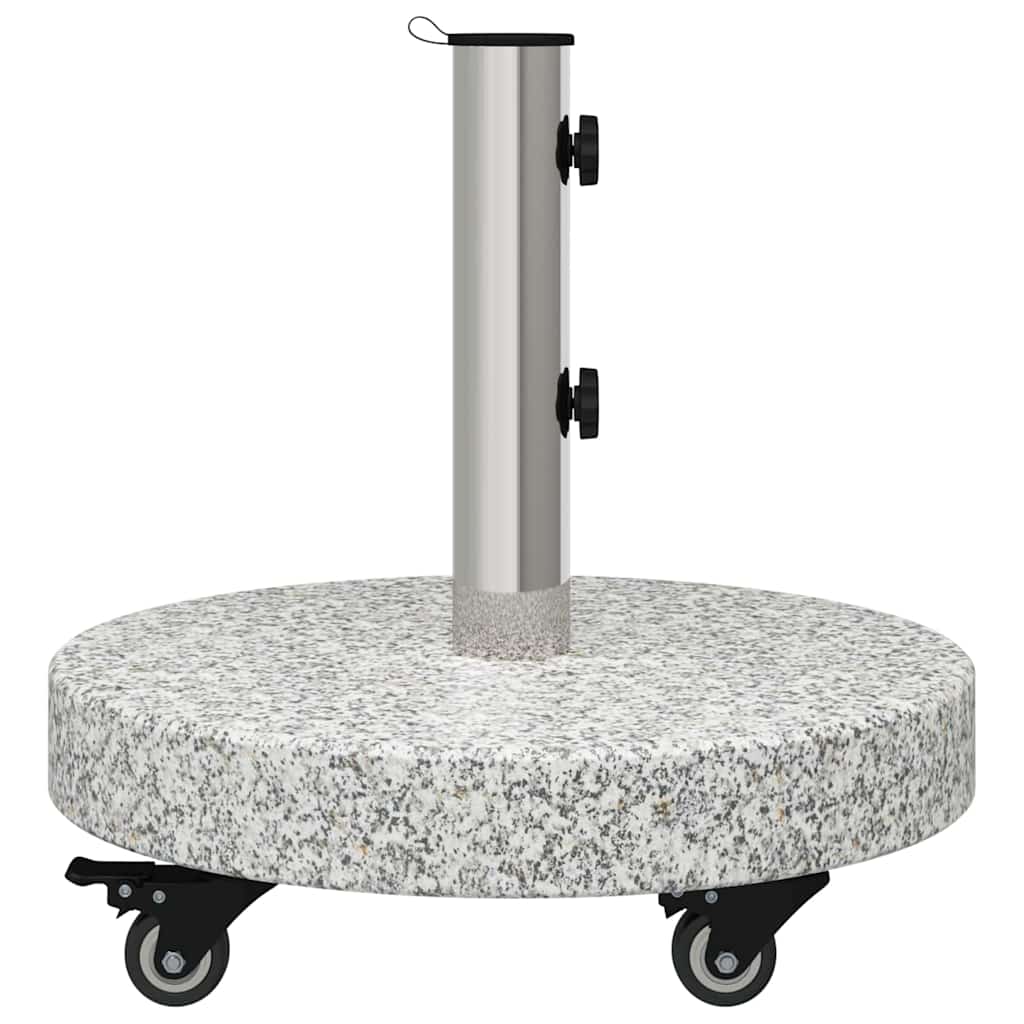 vidaXL Parasol Base 29.8kg Grey Granite and Stainless Steel Round