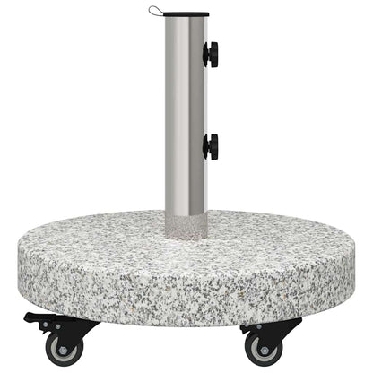 vidaXL Parasol Base 29.8kg Grey Granite and Stainless Steel Round