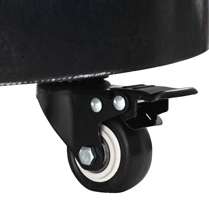 vidaXL Parasol Base 30kg Black Granite and Stainless Steel Round