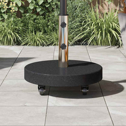 vidaXL Parasol Base 30kg Black Granite and Stainless Steel Round